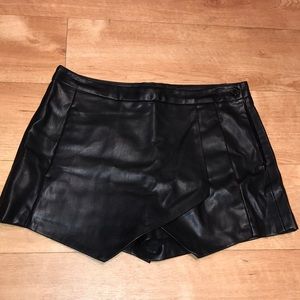 Zara Black Leather Shorts